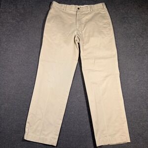 Brooks Brothers Advantage Chino Mens 34x30 Khaki Clark Fit Cotton Twill Pants